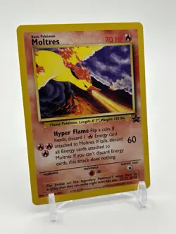 Pokemon MOLTRES Card BLACK STAR PROMO Set #21 Legendary Fire Bird Movie WOTC LP - Image 1