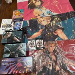 [NEW] MTG FINAL FANTASY Sephiroth Yuna Cloud 3 set Playmat Magic storage Playmat - Image 1