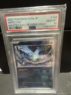 🔥🔥 PSA 10 Articuno Masterball Holo 144/165 sv2a 151 Pokemon Japanese GEM MINT - Image 1