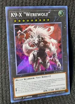Yugioh! K9-X “Werewolf” *SUPER RARE* JUSH-EN037 1st Edition NM - Image 1
