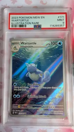 2023 POKEMON MEW EN-151 ILLUSTRATION RARE #171 WARTORTLE PSA MINT 9 - Image 1
