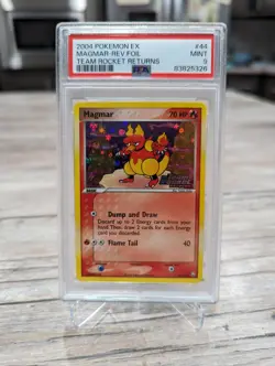 2004 Pokemon EX Team Rocket Returns Magmar Reverse Foil 44/109 PSA 9 Mint - Image 2