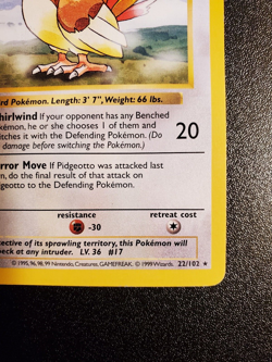 Pokemon Card: Pidgeotto Shadowless 22/102 Base Set Rare 1999 WOTC - Image 5