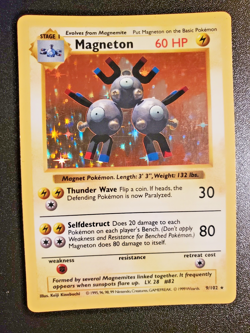 Pokemon TCG Magneton Base Set 9/102 Holo Shadowless 1999 - Image 1