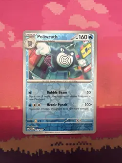 Pokemon Card Poliwrath Scarlet & Violet 151 Reverse Holo 062/165 Near Mint - Image 1