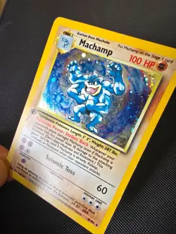 Pokemon WOTC Card - Machamp - Base Set - Cosmos Holo Rare - 8/102 - MP-HP - Image 3