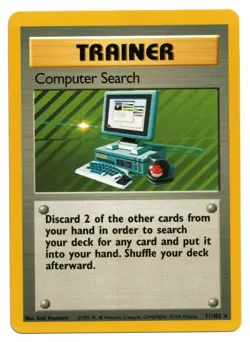 Pokemon Card: Computer Search 71/102 Base Set Trainer Rare! NM - Image 1