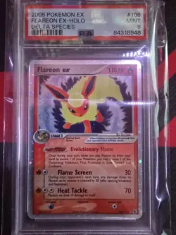 Pokemon TCG Flareon EX Holo Rare Card 108/113 Delta Species 2005 PSA 9 - Image 1