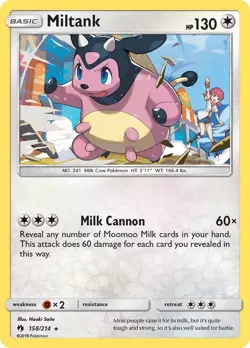 Pokemon Trading Card Game TCG - Miltank - Regular - Lost Thunder - NM - Image 1