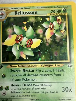 Bellossom Holo Rare 1st Edition 3/111 Neo Genesis WOTC Vintage Pokemon - Image 2