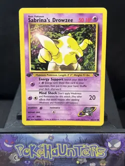 Pokemon Card Sabrina's Drowzee 95/132 1st Edition Gym Challenge NM - Image 1