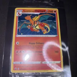 Pokemon TCG Special Delivery Charizard Promo Card SWSH075 Holo With Insert NM - Image 3