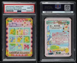Japanese Bandai Pokemon Pocket onsters Sealdass Sticker Card PSA 10 GEM MT 0k9n - Image 3