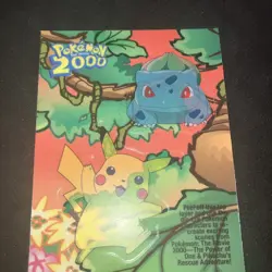 Bulbasaur Pikachu Topps 2000 The Movie Sticker Card #8 Mint - Image 4