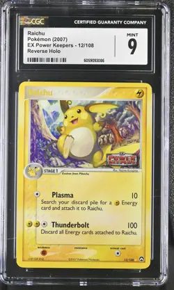 CGC 9 MINT Raichu EX Power Keepers 12/108 Reverse Holo STAMPED Pokemon Card psa - Image 1