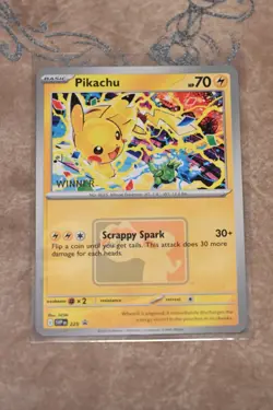 Pikachu Winner Promo SVP EN 225 - 2025 World Championships - Pokemon TCG NM - Image 1