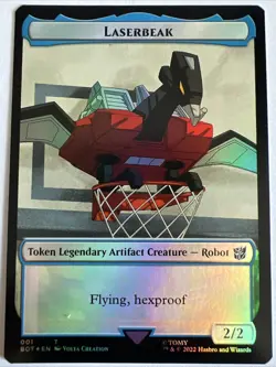 1x FOIL LASERBEAK Token - Transformers - MTG - Magic the Gathering - Image 1