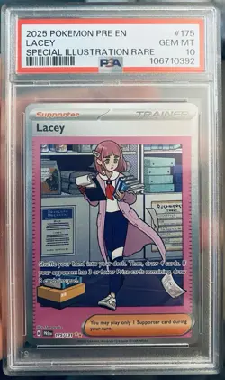 2025 POKEMON PRE EN-PRISMATIC EVOLUTIONS SPECIAL ILLUSTRATION RARE LACEY PSA 10 - Image 1