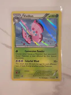 Vivillon 17/146 XY Base Set Holo Rare Meadow Pink 2014 Nintendo Pokemon Card NM - Image 1