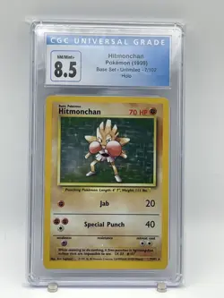 CGC 8.5 Hitmonchan 1999 Base Set 7/102 Holo Pokemon Card - Image 1