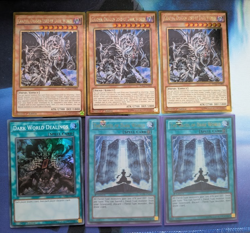 YuGiOh 6 Card Dark World Deck Core Ft 3 Grapha, Dealing 3 Gates LCJW-EN253 Ultra - Image 1