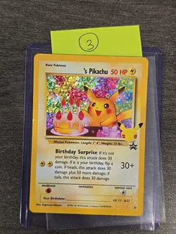 Birthday Pikachu 24/108 Black Star Promo Celebrations Pokemon Card Near MINT - Image 1