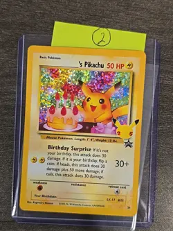 Birthday Pikachu 24/108 Black Star Promo Celebrations Pokemon Card Near MINT - Image 1