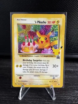 Birthday Pikachu 24/108 Black Star Promo Celebrations Pokemon Card Near MINT - Image 1
