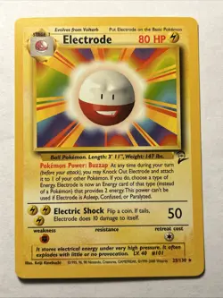 2000 Pokemon TCG Electrode Base Set 2 25/130 Non Holo Rare Card Vintage WOTC LP - Image 1