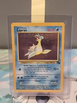 Lapras 10/62 Fossil Holo Rare Pokemon Card Heavy Play/Damaged - Image 3