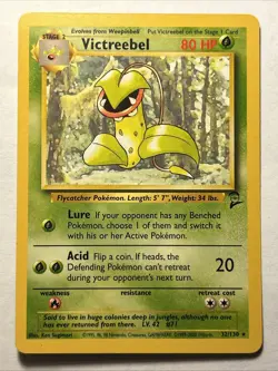 2000 Pokemon TCG Base Set 2 Victreebel 32/130 Non Holo Rare Card Vintage WOTC LP - Image 1