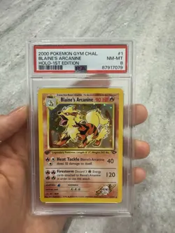 Pokemon TCG Blaine's Arcanine 1st Edition Gym Challenge Holo Card 1/132 PSA 8 - Image 1