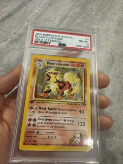 Pokemon TCG Blaine's Arcanine 1st Edition Gym Challenge Holo Card 1/132 PSA 8 - Image 2