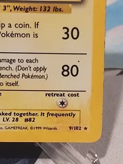 Magneton 9/102 Base Set Holo Rare Pokemon Card Heavy Play Small Amount Of Damage - Image 4