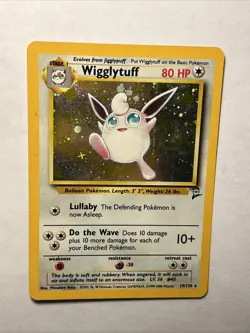 2000 Pokemon TCG Base Set 2 Wigglytuff 19/130 Holo Rare Card Vintage WOTC LP - Image 5
