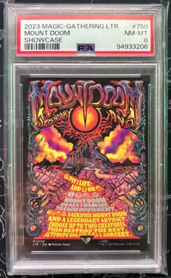 Mount Doom (Borderless Poster) 750 MTG The Lord of the Rings Mythic PSA 8 NM-MT - Image 1