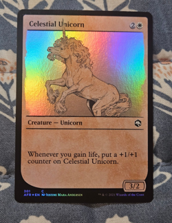 Celestial Unicorn FOIL Adventures in the Forgotten Realms MTG Magic - Image 1