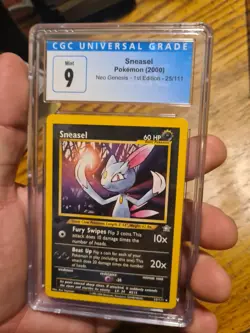 2000 POKEMON NEO GENESIS - 1ST ED #25/111 SNEASEL CGC 9 - Image 1