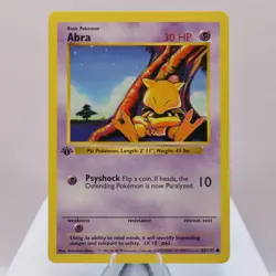 Pokemon TCG - Abra 43/102 Base Set Common 1st Edition WOTC 1999 - EXC - Image 2