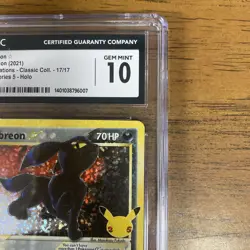 Pokemon Umbreon Star 17/17 Celebrations: Classic Collection Holo CGC 10 - Image 4