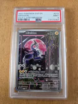 PSA 9 MINT Miraidon SVP 013 Pokemon Center Stamped Promo - Image 1