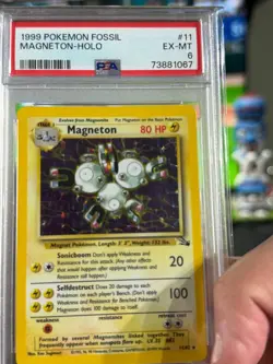 1999 Pokemon Magneton 11/62 Fossil Holo ex-mt PSA 6 - Image 3
