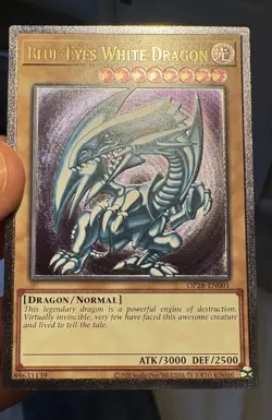 Yugioh OP28-EN001 Blue-Eyes White Dragon Ultimate Rare Euro NM purple video - Image 3