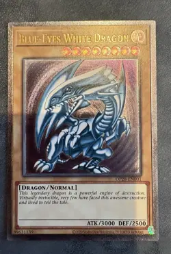 Yugioh OP28-EN001 Blue-Eyes White Dragon Ultimate Rare Euro NM purple cleanest - Image 1