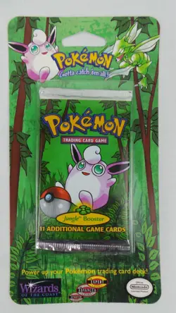 POKEMON JUNGLE BOOSTER BLISTER PACK WIGGLYTUFF ART WOTC 1999 WEIGHED 33.6g 742818060622 - Image 1