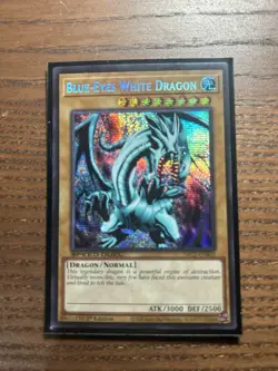 YuGiOh BLUE-EYES WHITE DRAGON SBC2-ENB02 PRISMATIC SECRET RARE 1ST EDITION - Image 1