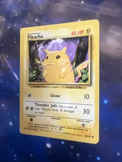 Shadowless Pikachu Yellow Cheeks 58/102 Base Set 1999 Vintage Pokemon Card HP - Image 3