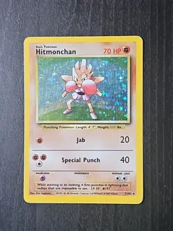 Pokemon TCG Hitmonchan Base Set, Holo Unlimited Rare Card 7/102 - Image 1
