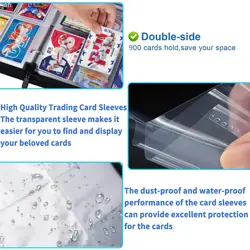 9 Pocket Card Binder Holder | Fits 900 Cards | Double-Sided Album | Gift for ... - Image 5