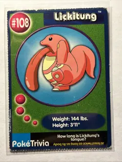Lickitung #108 Pokemon TCG Burger King Promo PokeTrivia Trading Card Vintage MP - Image 1